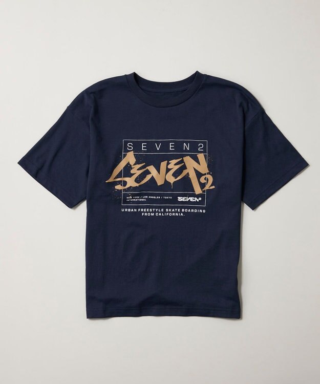 OP／FILA 【SEVEN2】ストリ－トデザインロゴTシャツ ネイビー