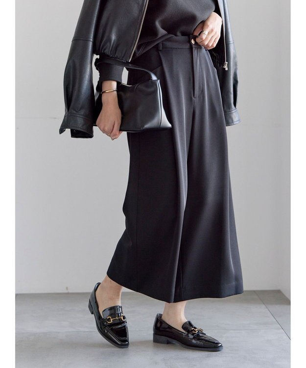 Te chichi タックポケットワイドクロップトパンツ ブラック