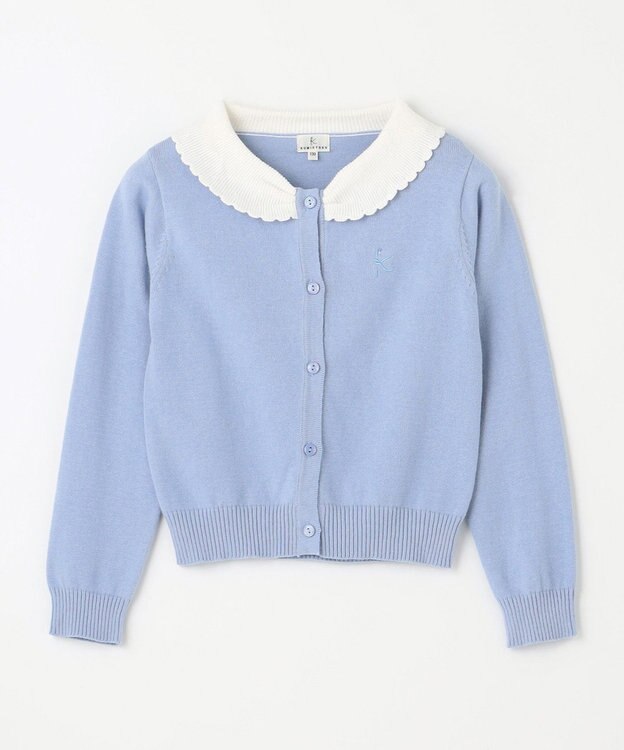組曲 KIDS 【150-160㎝】リボンカラー カーディガン サックスブルー系