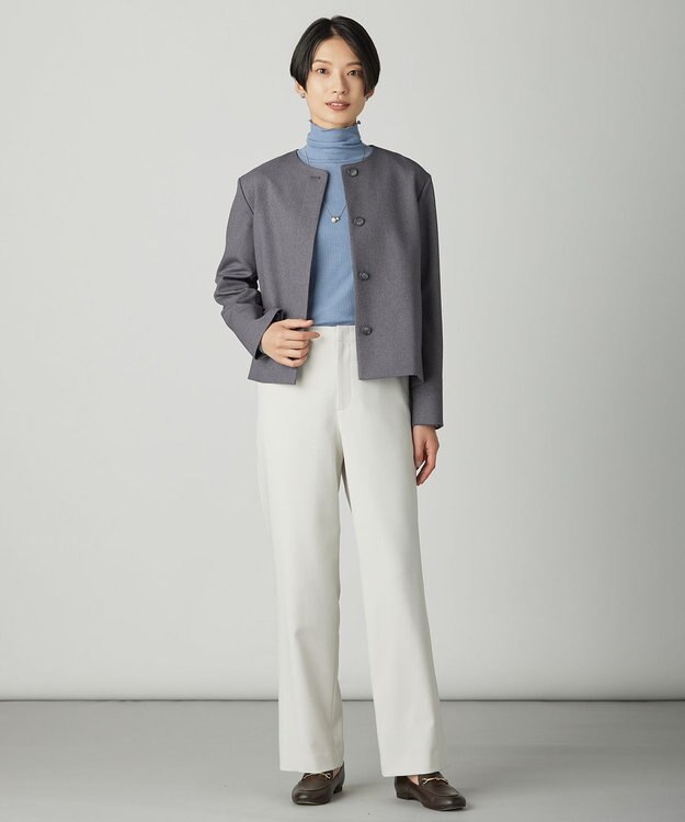 J.PRESS LADIES S 【WEB限定カラーあり】ツムギートflannel ストレート パンツ エクリュ系