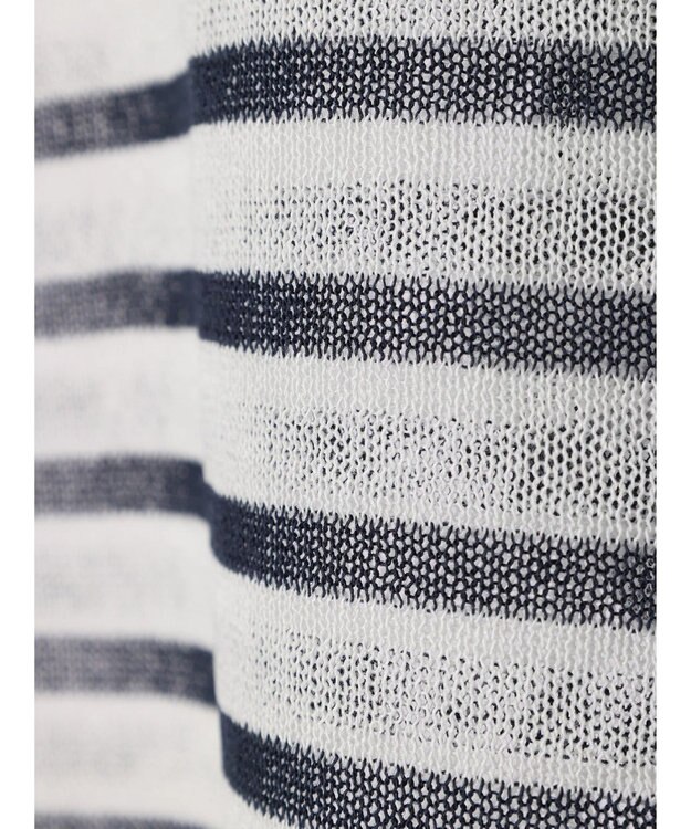 Green Parks シアーボーダーニットプルオーバー Navy