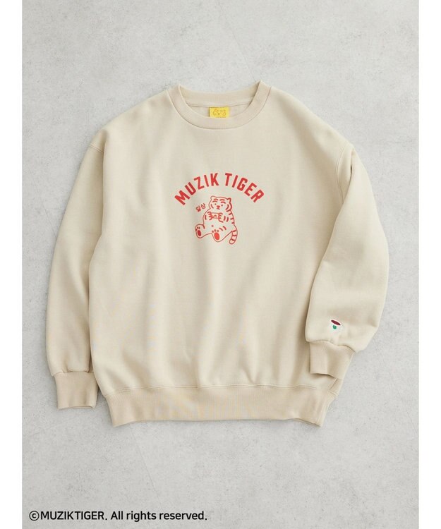 Green Parks ムジークタイガー／裏起毛プリントプルオーバー Beige