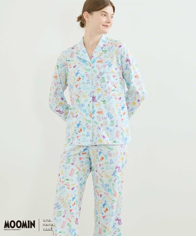 une nana cool 【ムーミン】【綿100%】 MOOMIN * une nana cool  開襟パジャマ TU