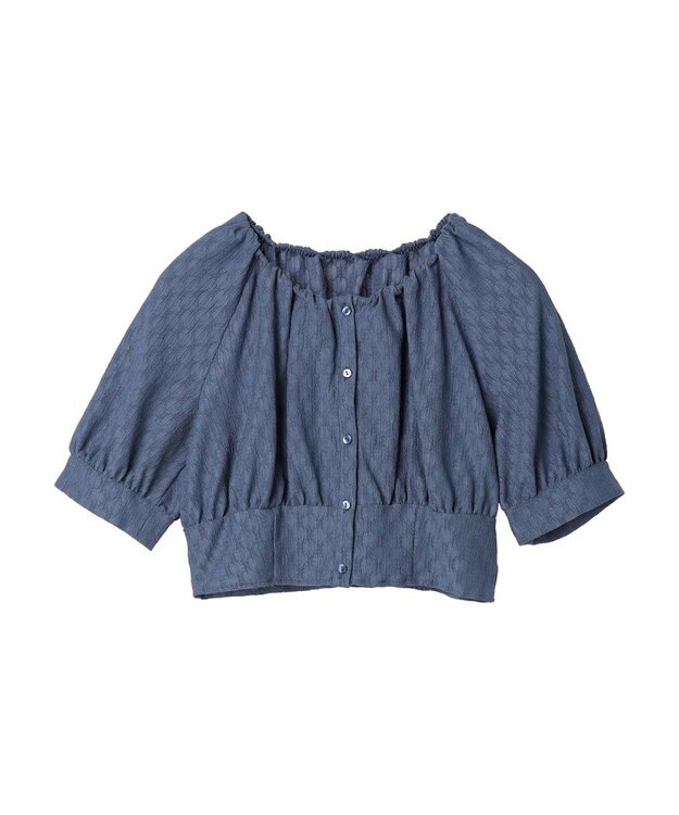 earth music&ecology ジャガードプルオーバー Blue