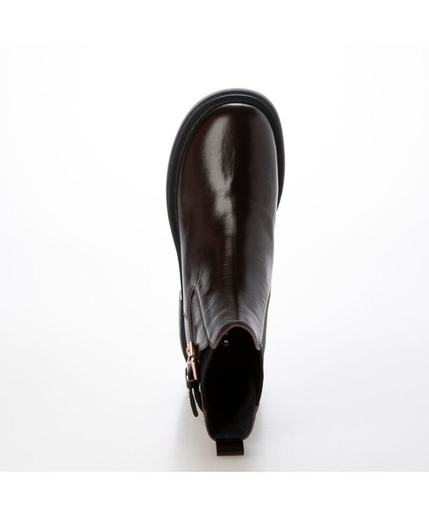 MODE ET JACOMO <carino>本革サイドゴアベルテッドショートブーツ ダークブラウン