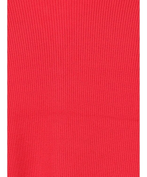 Te chichi ウェーブメタル釦Vネックリブカーディガン レッド