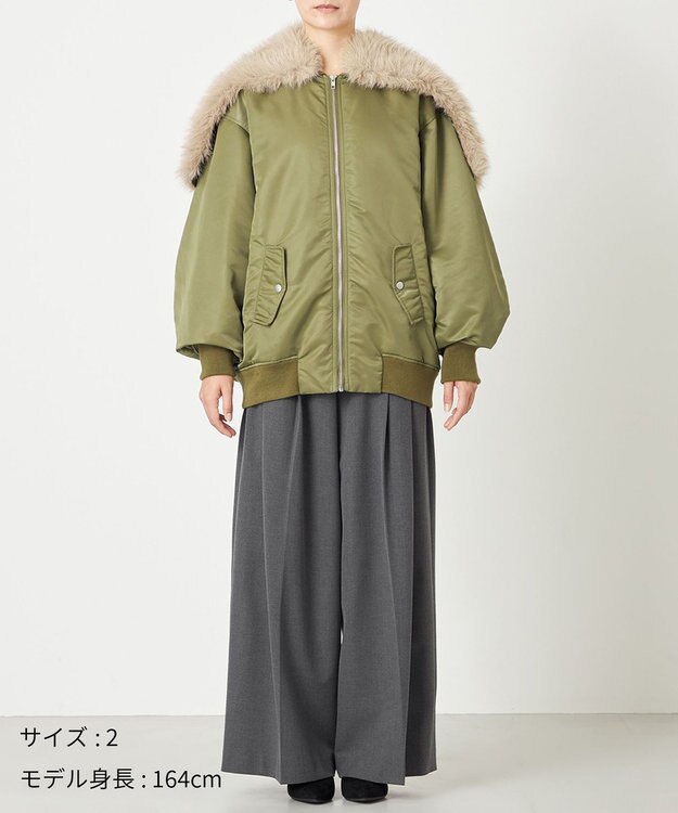 NAVE 【Nave】ファーカラーMA-1 カーキ系