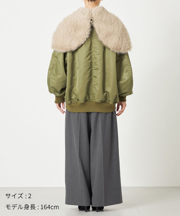 NAVE 【Nave】ファーカラーMA-1 カーキ系