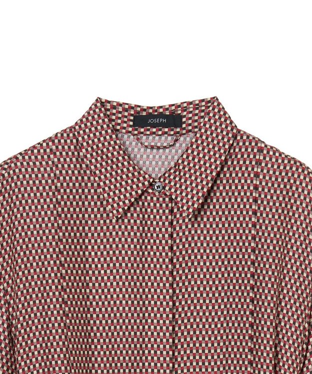 JOSEPH 【洗える】オーバーレイプリント　ドレス Ruby combo