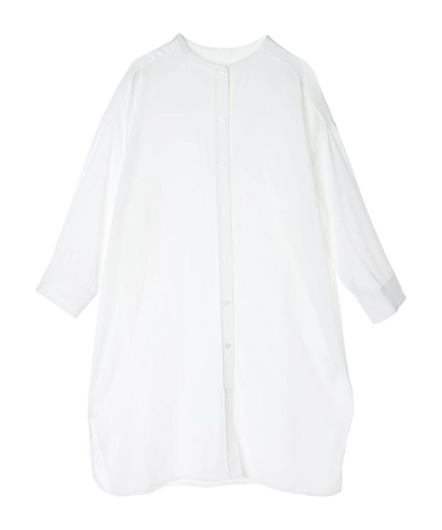 Green Parks ＳＥＴ２点Ｖネックベスト＋７分袖ミディシャツワンピース Gray Mixture