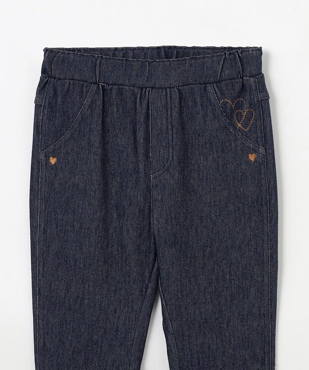 組曲 KIDS 【110-140㎝】ハートデニムニット パンツ ネイビー