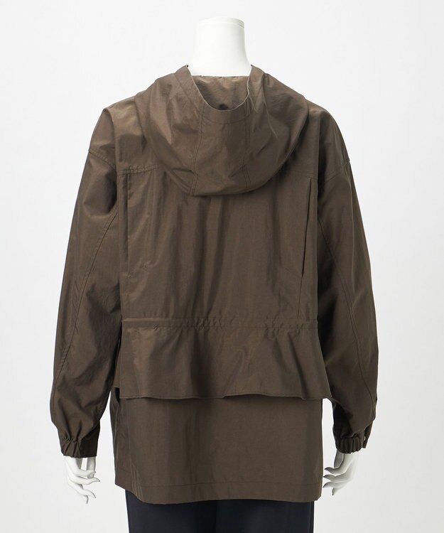 23区 【R(アール)】ナイロンライトワッシャー ペプラム ブルゾン ダークブラウン系