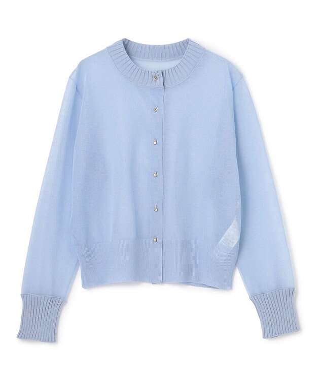 BEIGE， PYRRHOT / シアーコンビ リブカーディガン Sax