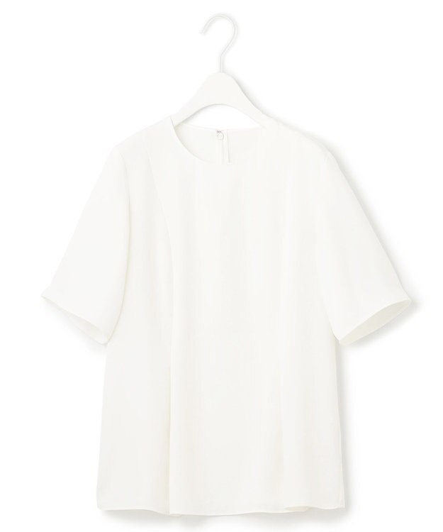 ICB 【UVカット・接触冷感・防シワ・洗える】エステルダブルクロス タックデザインプルオーバー オフホワイト系