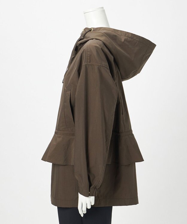 23区 【R(アール)】ナイロンライトワッシャー ペプラム ブルゾン ダークブラウン系