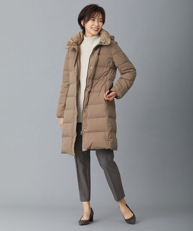 J.PRESS LADIES S ブラッシュドマルチポリ ロング ダウンコート ブラウン系