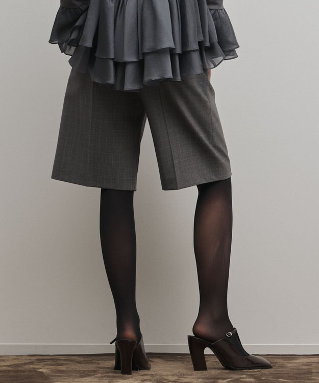 GRACE CONTINENTAL スーツ地ハーフパンツ グレンチェック