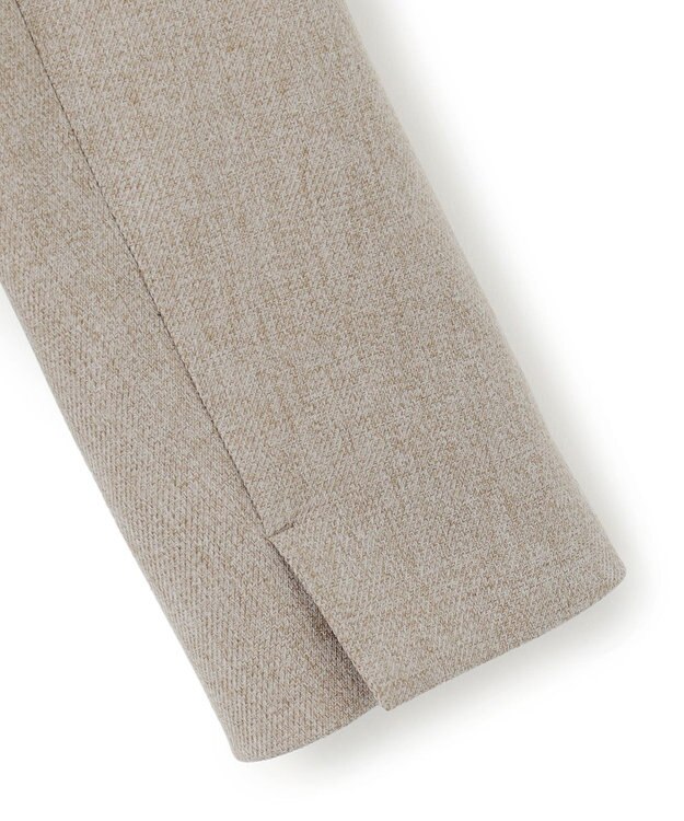 23区 S 【洗える】ウールライクカルゼ ノーカラージャケット ベージュ系