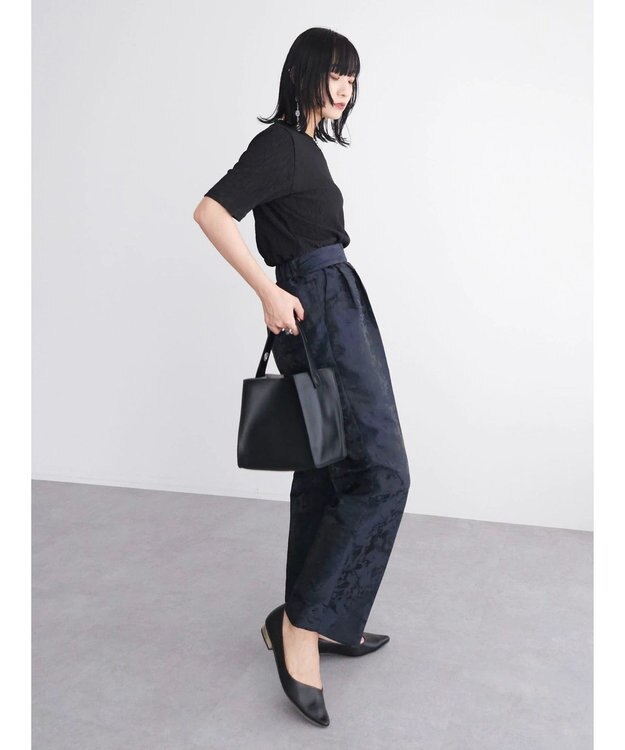 Green Parks BEST PRICE  ５分袖プリーツ加工プルオーバー Black