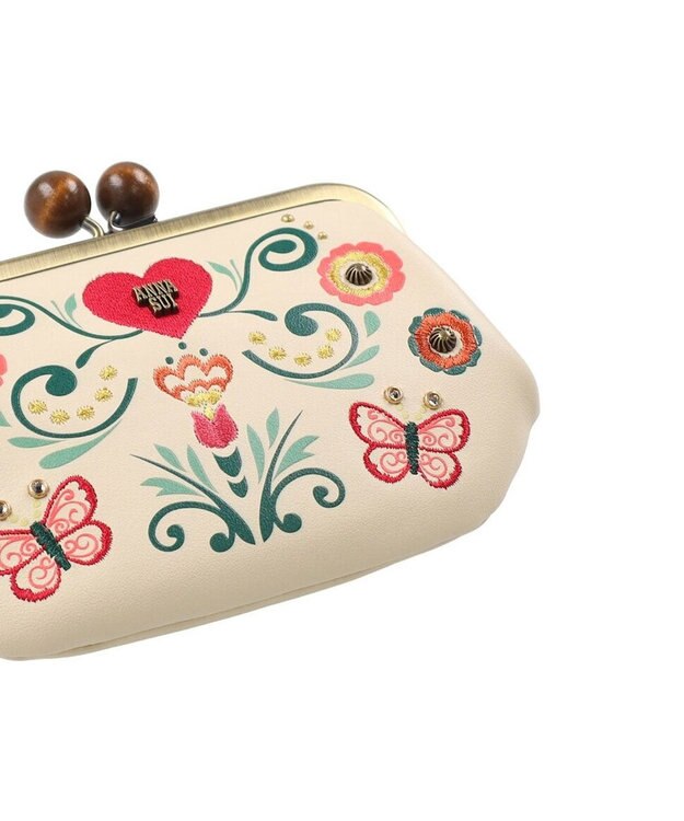 ANNA SUI ブルーム 口金ミニ財布 アイボリー