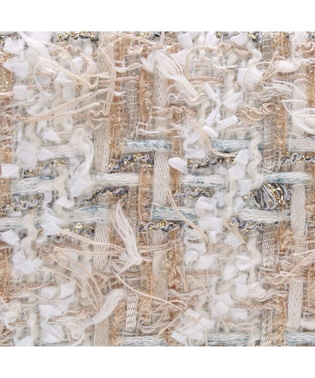 A.D.M.J. ファンシーツイードクラッチショルダー BEIGE/DAUPHIN