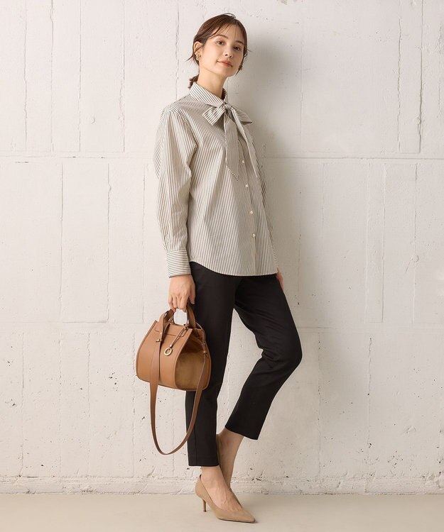 組曲 S 【WEB限定】ストレッチテーパード パンツ ブラック系