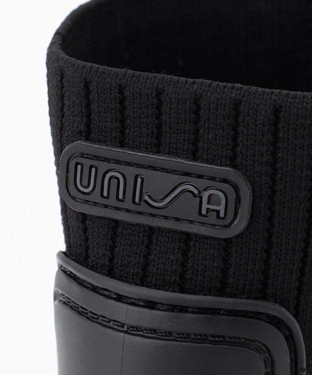 23区 UNISA サイドゴア ショートレインブーツ ブラック系