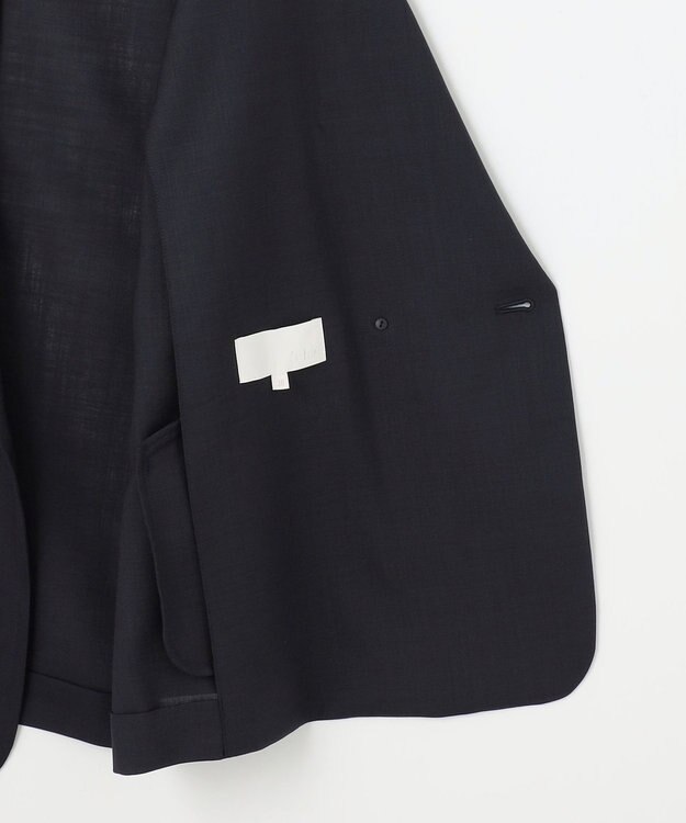 自由区 【洗える】トロピカルストレッチテーラード ジャケット ネイビー