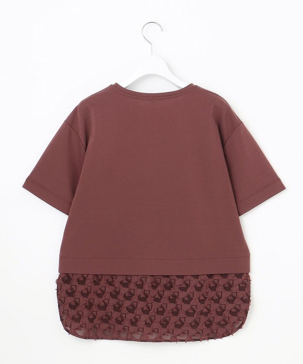 自由区 【カタログ掲載】ジャカードコンビジャージー カットソー ボルドー