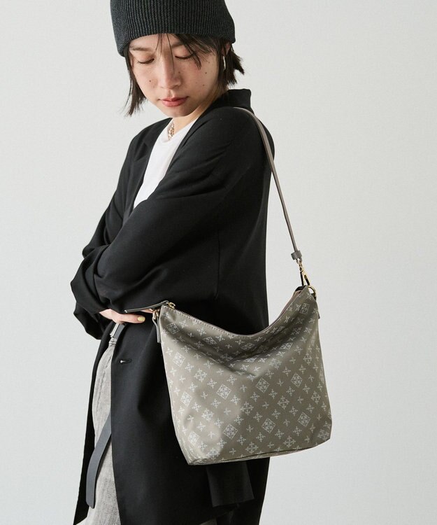 russet ナイロンジャガード2WAYミニショルダーバッグ(CE-1627) N.Gray