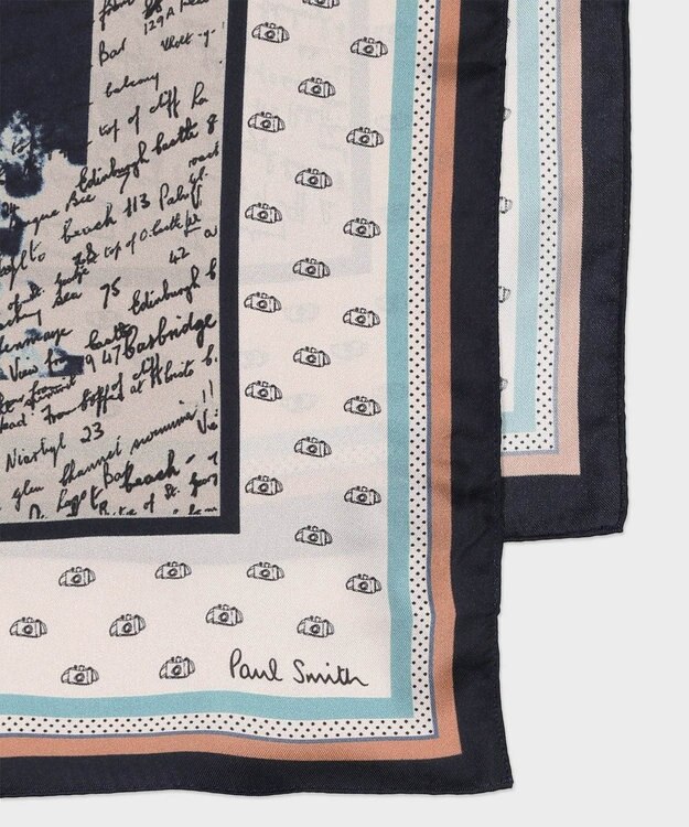 Paul Smith Travel Scarf シルク スカーフ ネイビー