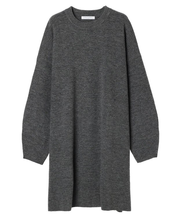 Green Parks リブニットミニワンピース Gray Mixture