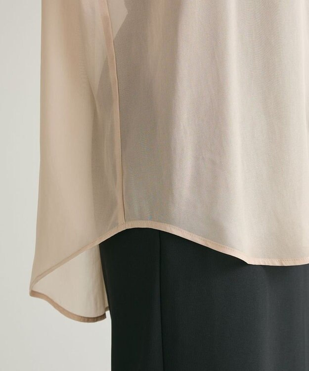 Green Parks シアーシャイニーシャツ Beige