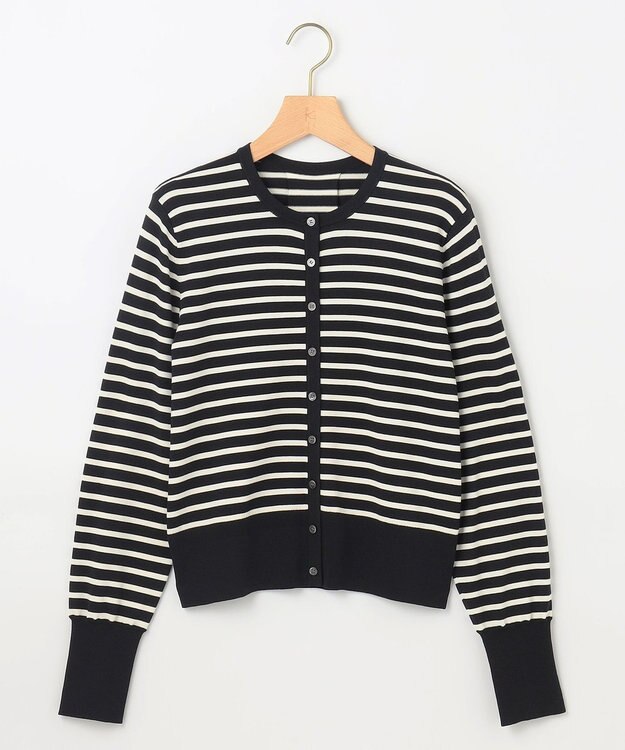 組曲 L 【6色展開・UVケア】クルーネックモダンカーディガン ボーダー系1