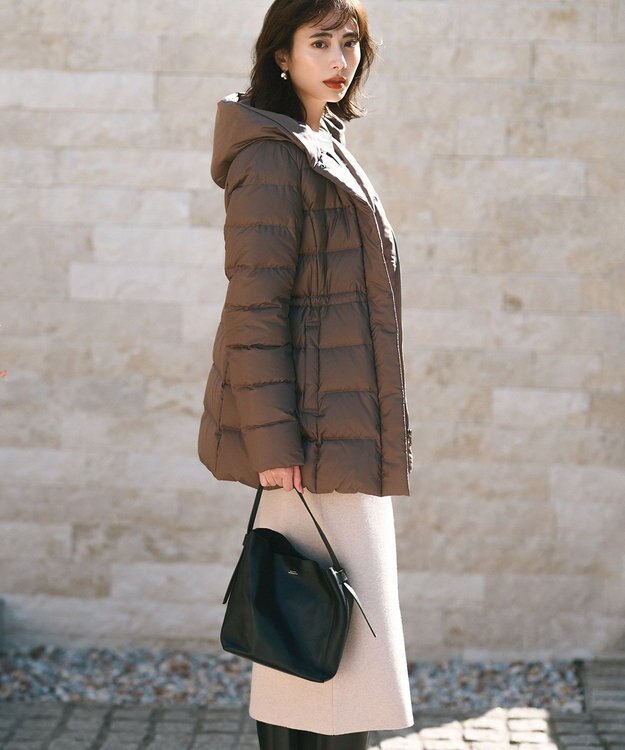 23区 【VERY掲載/新色追加】シレータフタ ミドル丈 ダウンコート ブラウン系