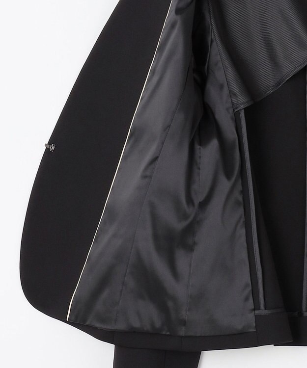 自由区 L 【セットアップ対応・洗える】モクロディ ノーカラージャケット ブラック系