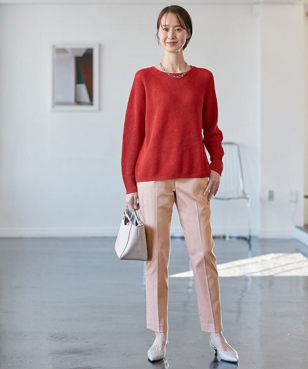 自由区 【接触冷感・吸湿・速乾・XXSサイズあり】COOLMAX テーパードパンツ ピンク系