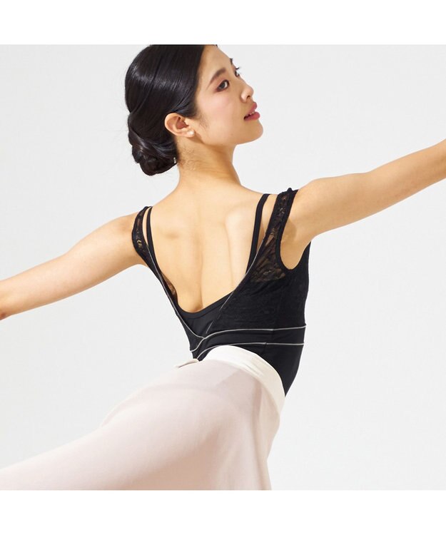 Chacott 【AKANE TAKADA】ノースリーブレオタード ブラック
