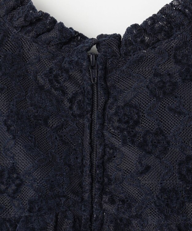 組曲 KIDS 【150-160㎝】スノウレースワンピース ネイビー