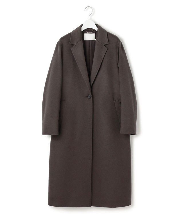 ICB ピュアカシミヤ チェスターコート チャコール系