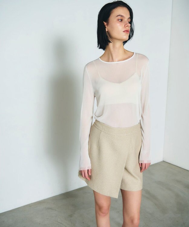 GRACE CONTINENTAL ツイードラップショートパンツ ホワイト