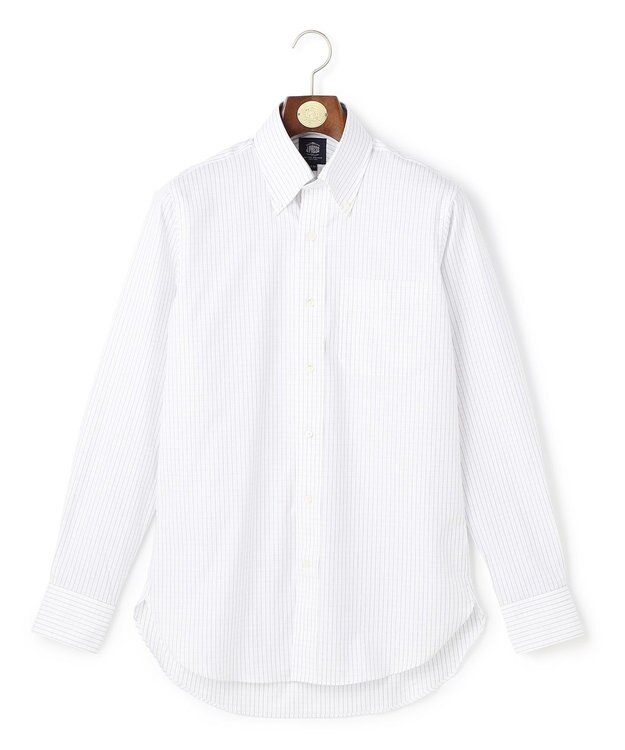 J.PRESS MEN 【PREMIUM PLEATS / 形態安定】スーピマコットングラフチェック シャツ / B.D. パープル系3