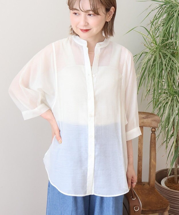 AMERICAN HOLIC 5分袖シアードルマンシャツ Ivory