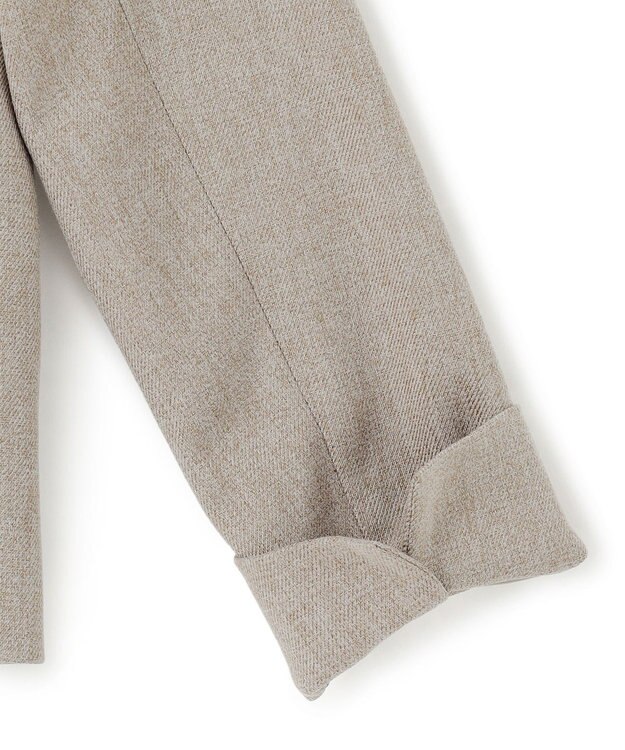 23区 S 【洗える】ウールライクカルゼ ノーカラージャケット ベージュ系