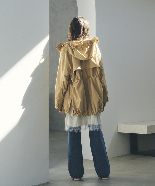 YECCA VECCA [撥水/花粉ガード]ミドル丈マウンテンパーカー Beige