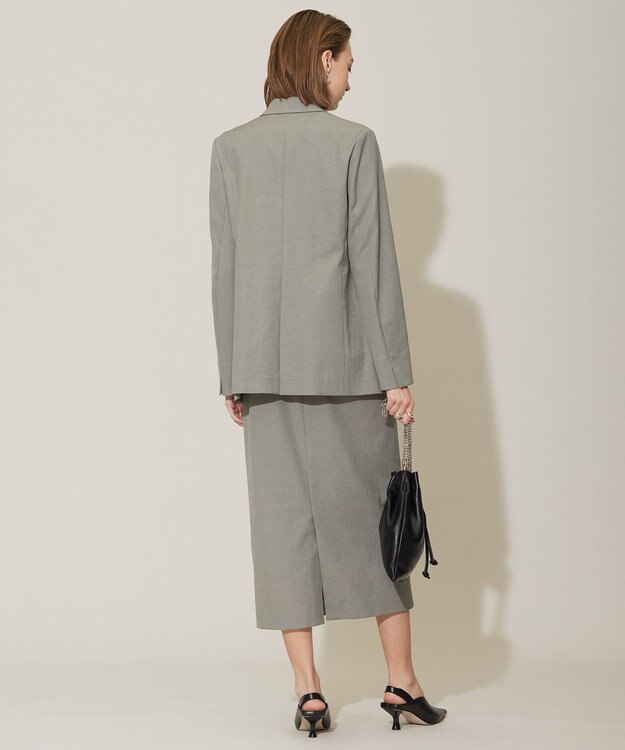 ICB 【接触冷感・UVケア・撥水・洗える】 LooseWeave ダブルブレストジャケット モスグレー系