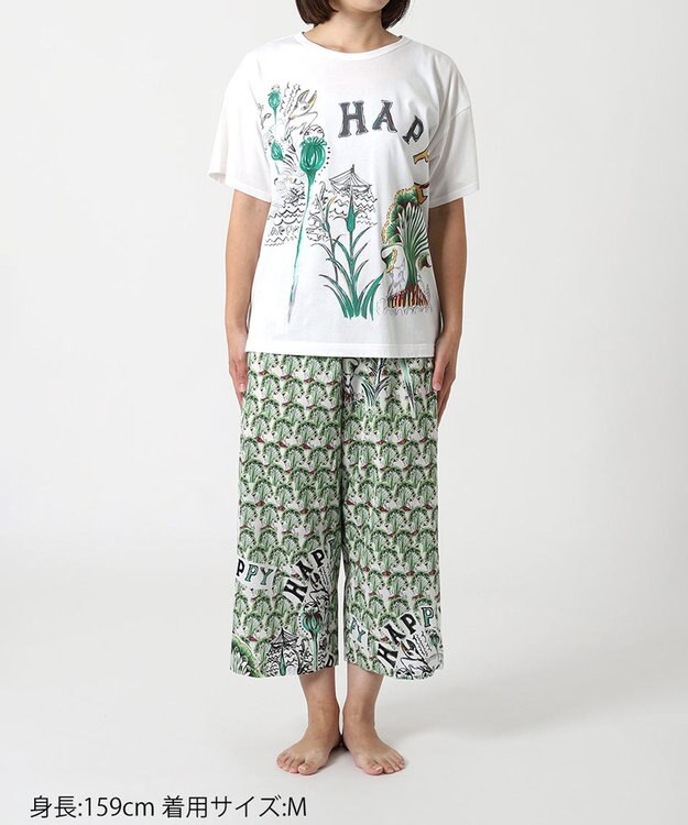 tsumori chisato SLEEP ツモリチサト パジャマ 5分袖 半袖 8分丈 ルームウェア レディース UDT163 /ワコール グリーン