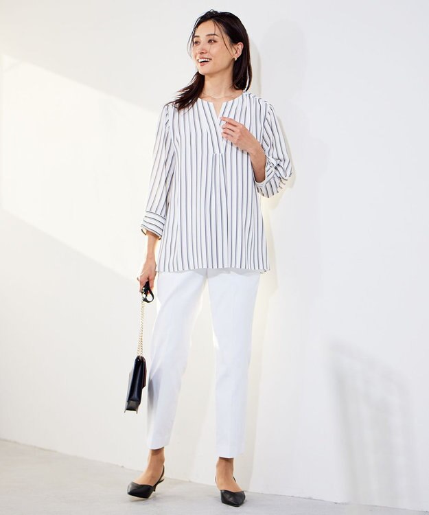 自由区 【接触冷感・UVカット・吸水速乾】シェルタリングオックステーパード パンツ オフ