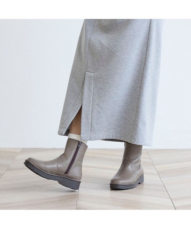 ing <ing>【WEB限定】ボリュームソールラウンドショートブーツ オーク