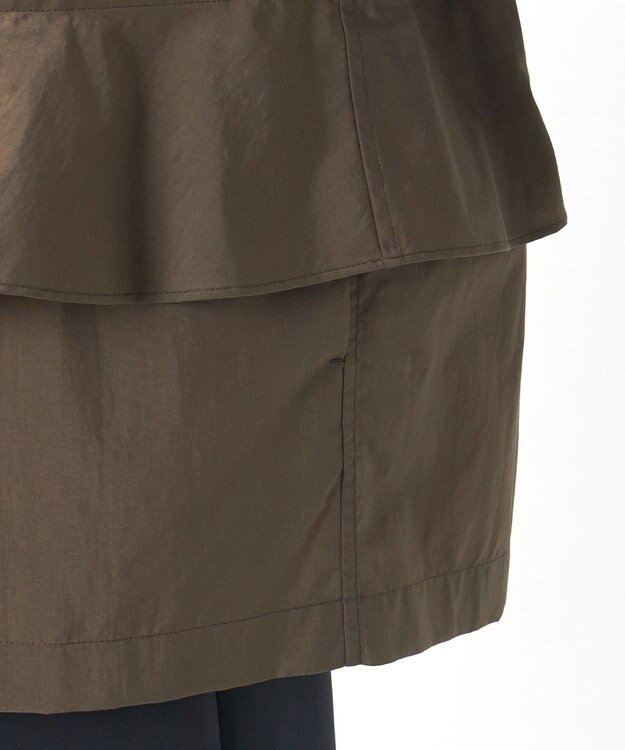 23区 【R(アール)】ナイロンライトワッシャー ペプラム ブルゾン ダークブラウン系